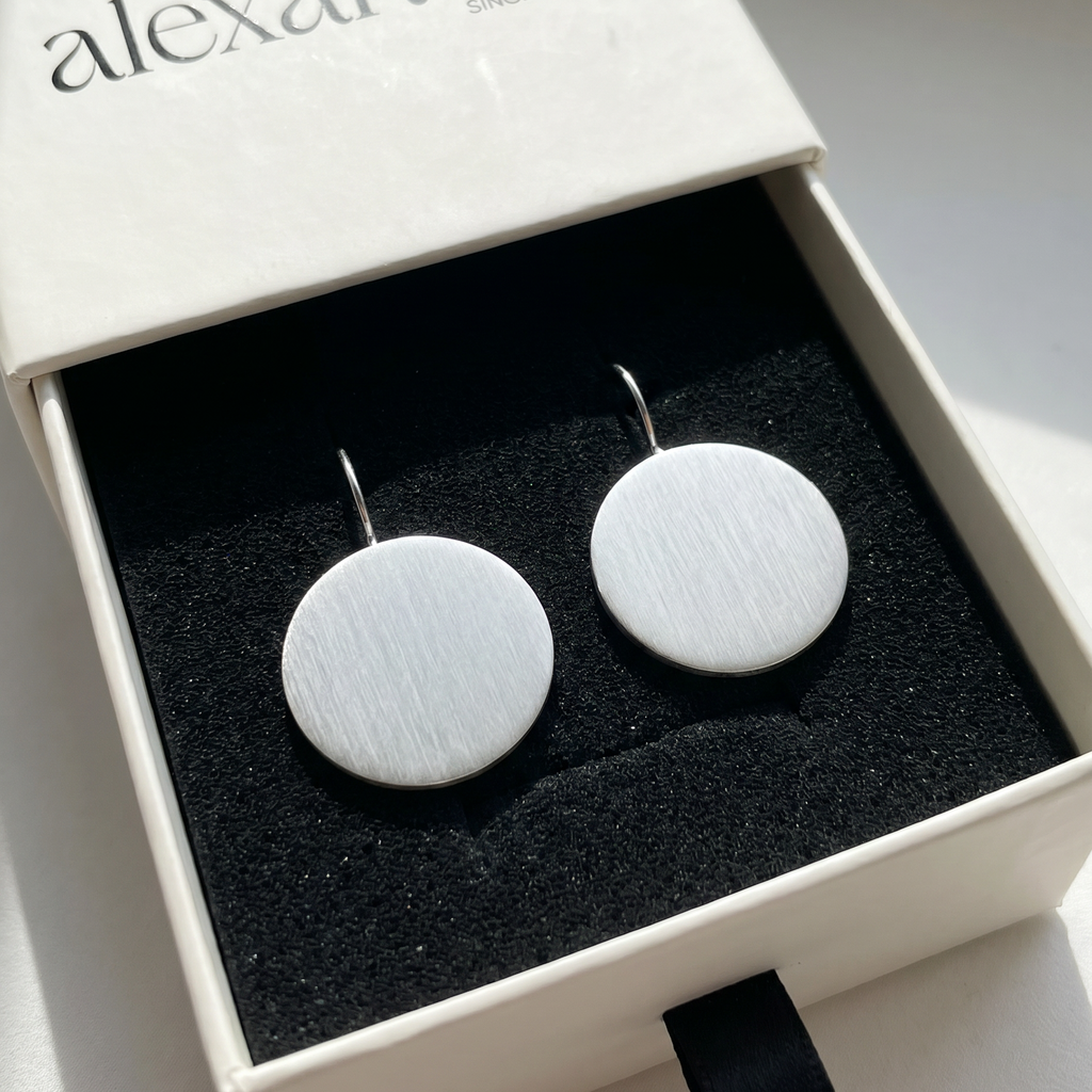 Silver Disc Earrings | Selene Round