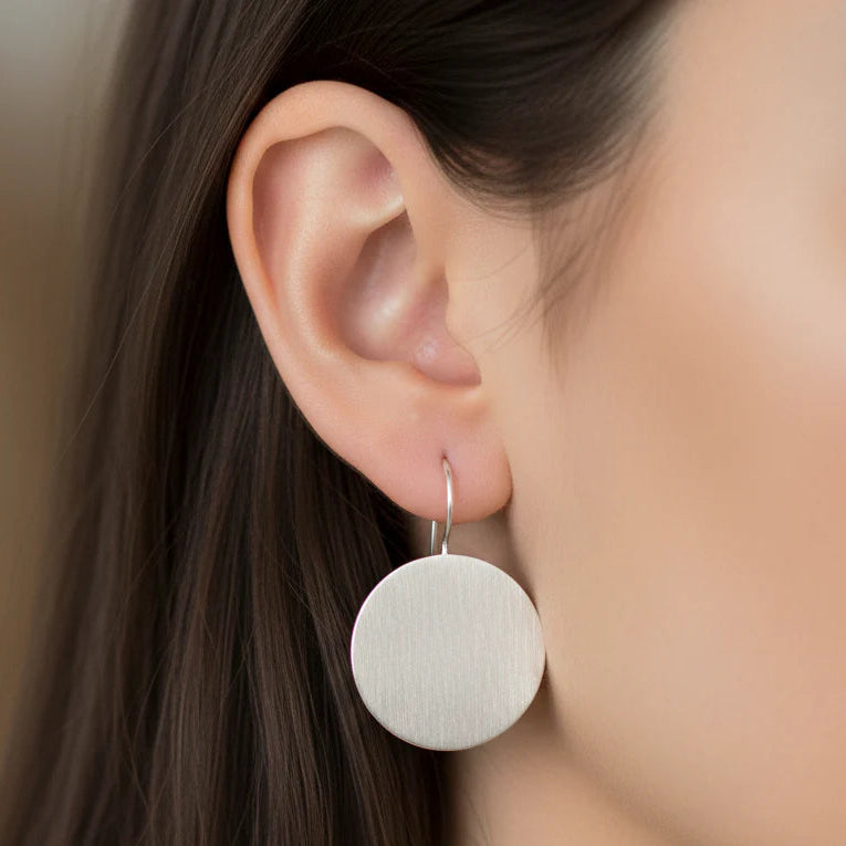Silver Disc Earrings | Selene Round