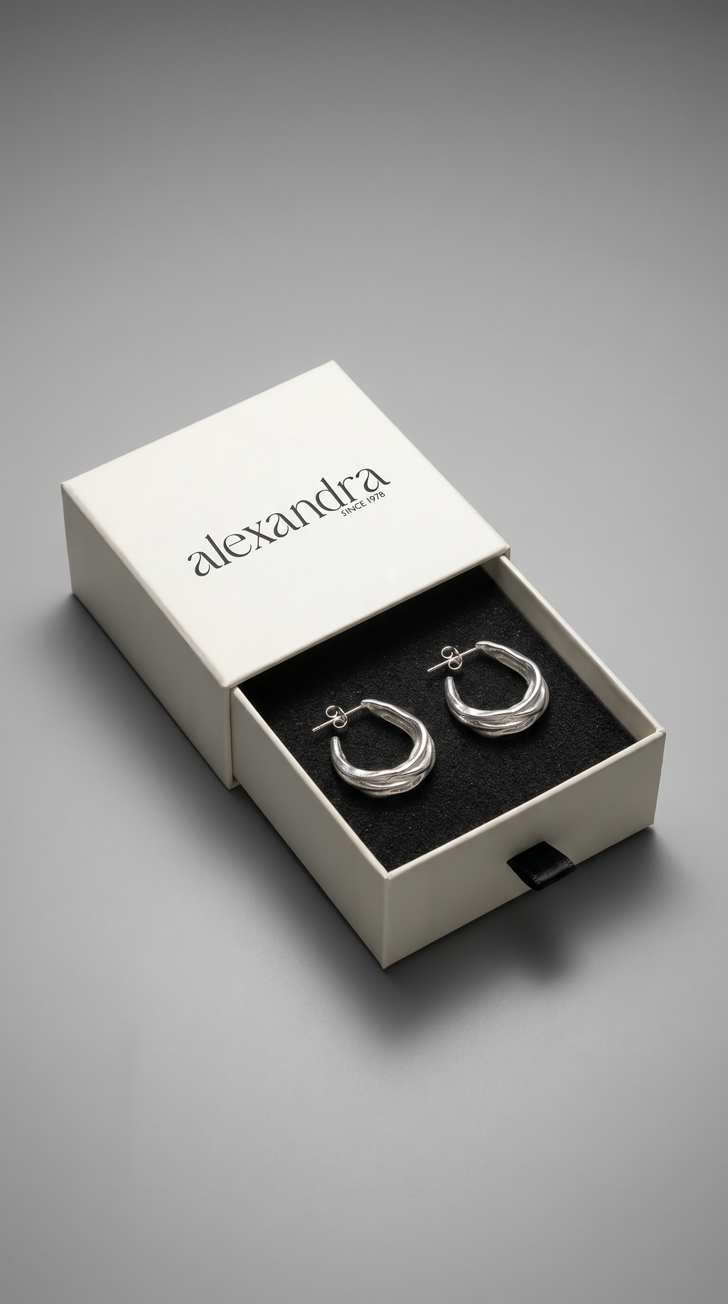 Curved Silver Ripple Earrings | Aqueous