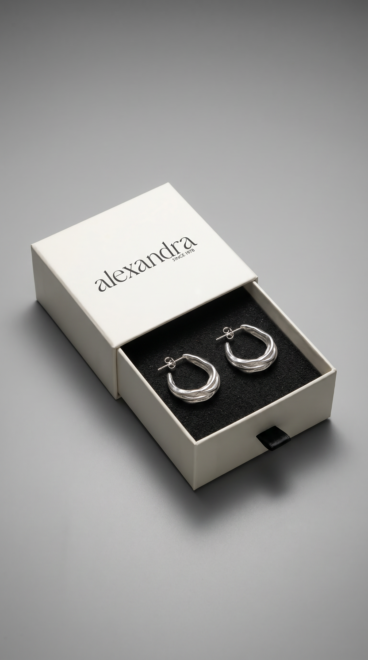 Curved Silver Ripple Earrings | Aqueous