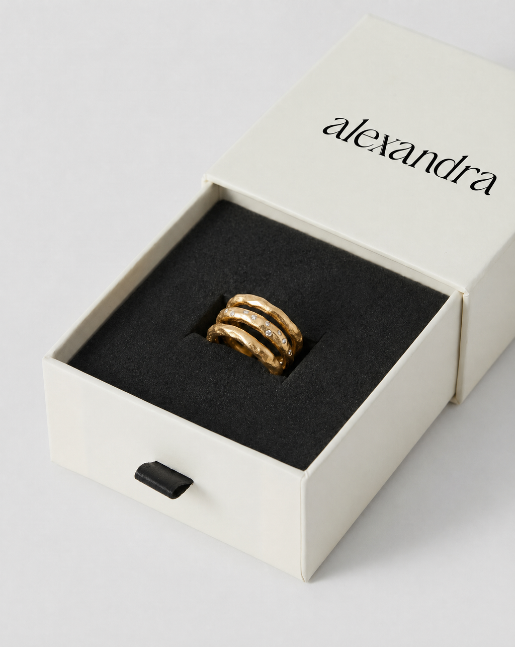 Gold Textured Ring | Solara Trine