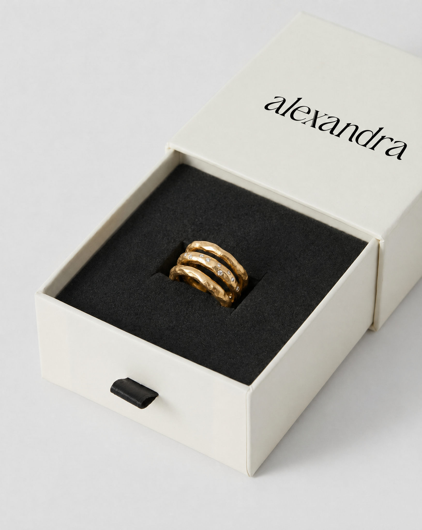 Gold Textured Ring | Solara Trine