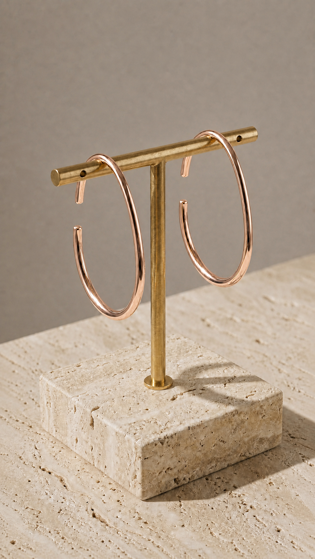 Sculptural Rose Gold Earrings | Flare Hoops