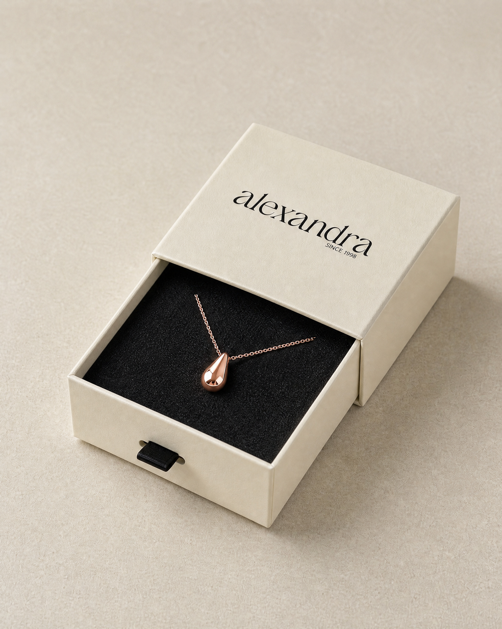 Sculpted Rose Gold Droplet Necklace | Relic