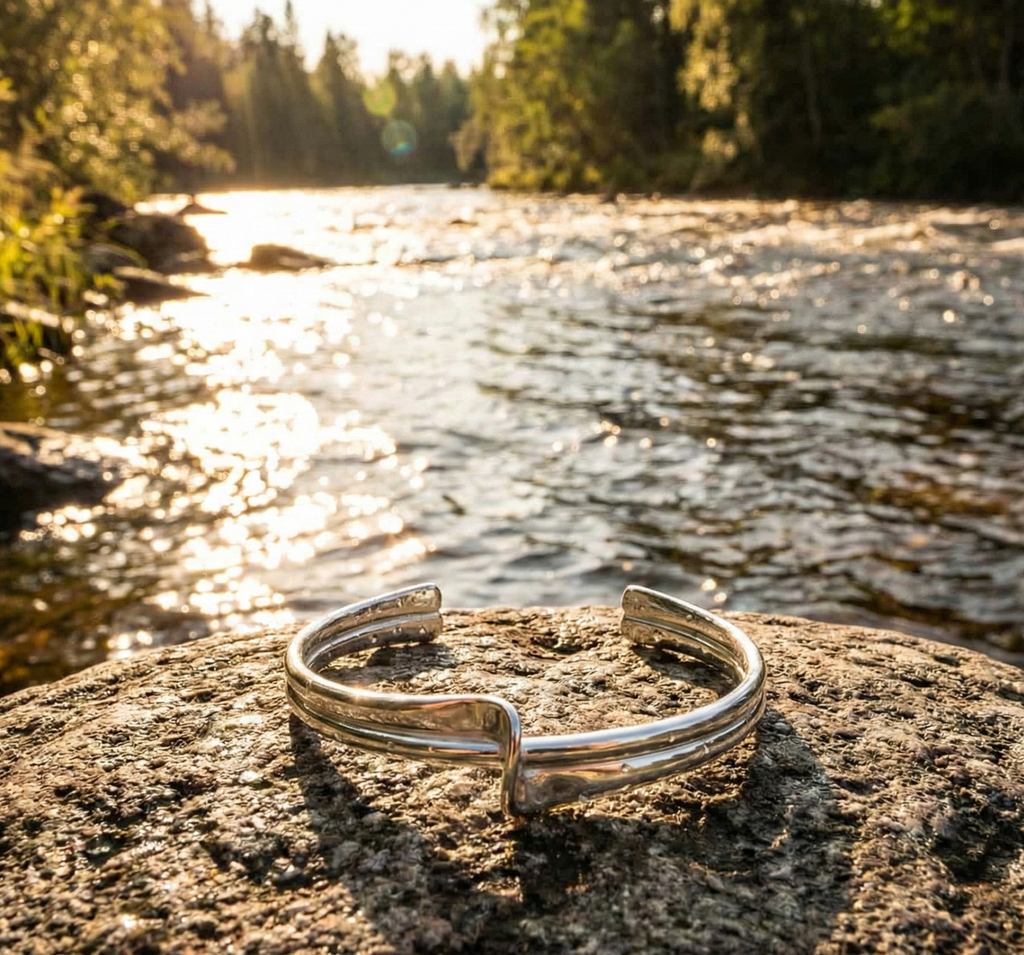 Sculpted Silver Bracelet | Riverflow