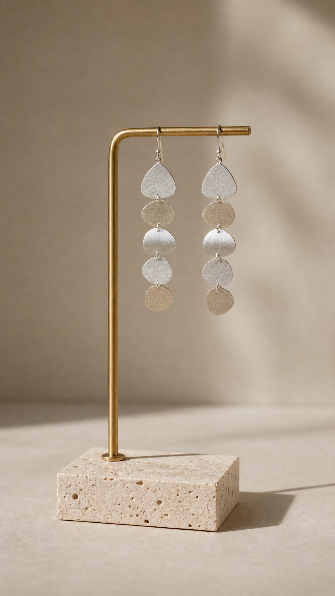 Cascading Silver Earrings | River Stone