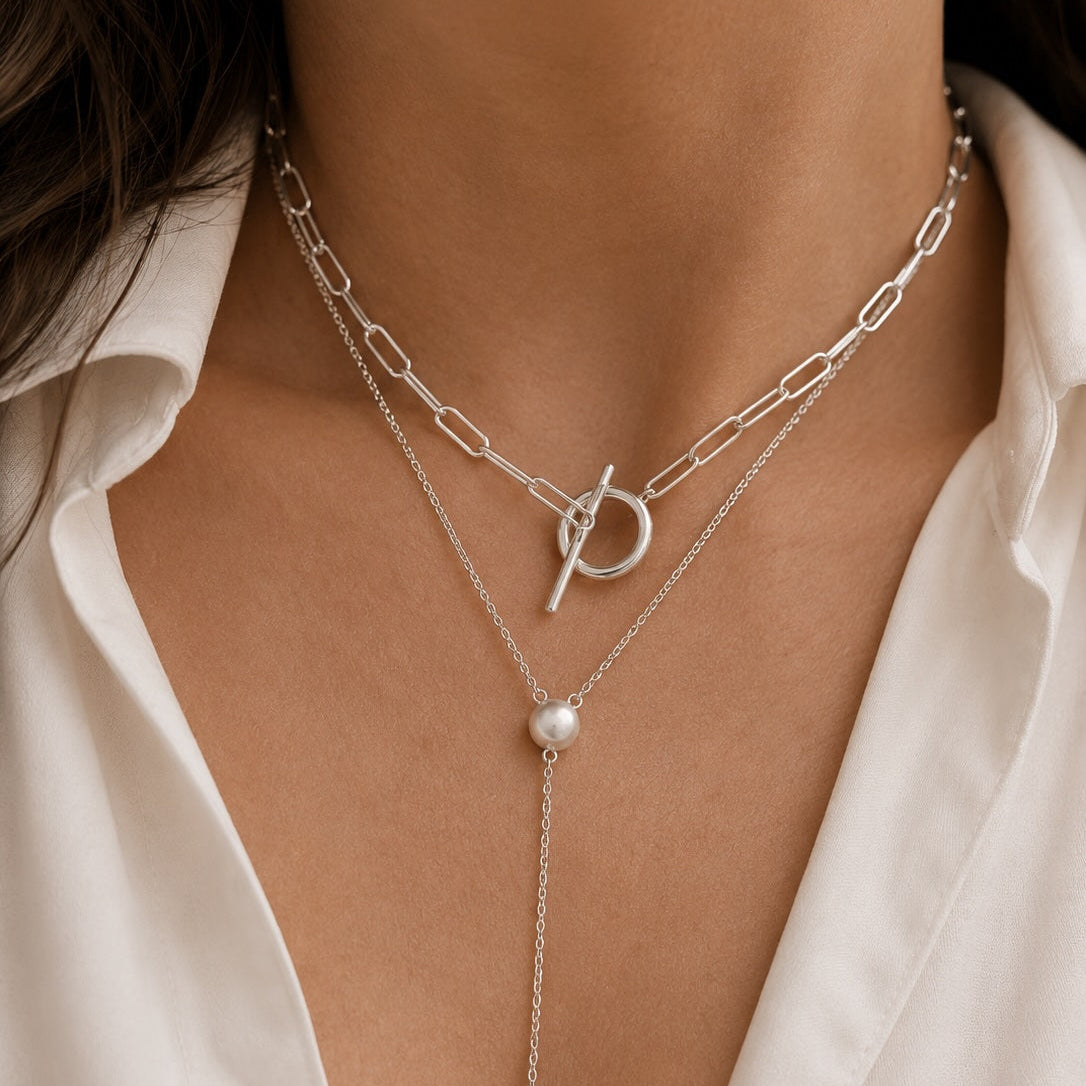 Silver Chain Choker Necklace | Tidelink